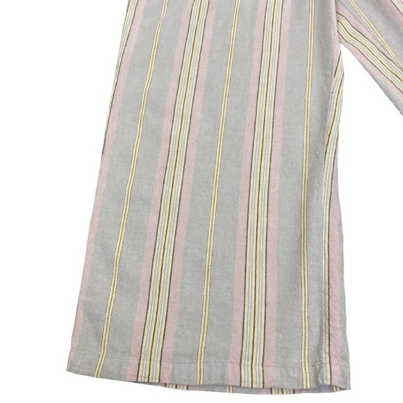 American Eagle Linen Blend Striped High Waisted Wide Leg Pants Vacation Wear XL - Picture 7 of 16